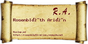 Rosenblüth Arián névjegykártya
